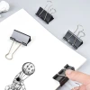 Black 12-piece box set long-tail clip, swallowtail clip wholesale, metal clip, binding ticket clip, iron clip, office stationery details Picture